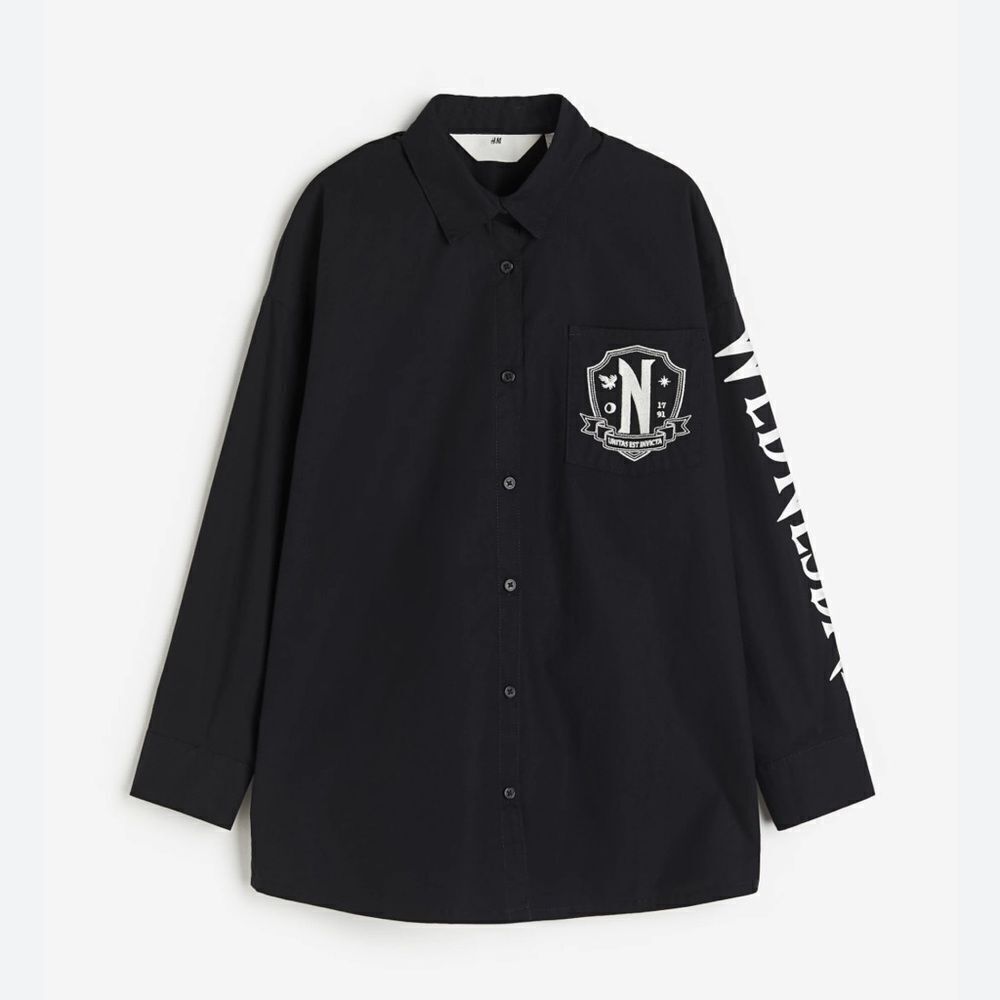 H&M Girls Black & White Button Down Shirt(Size 9-10yrs)
